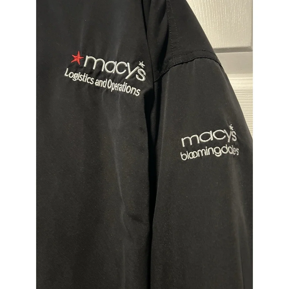 WearGuard Macy's Bloomingdale's Golf Pullover V Neck Lined Jacket Size L Black